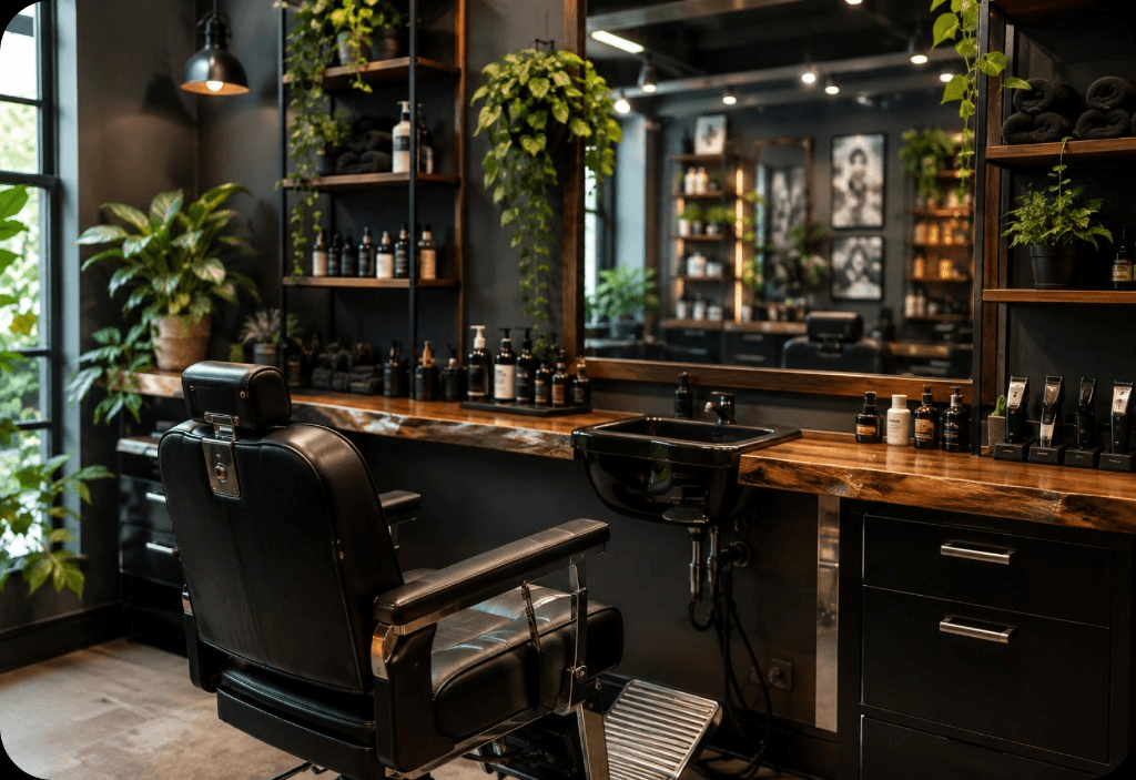 Modern barbershop interior